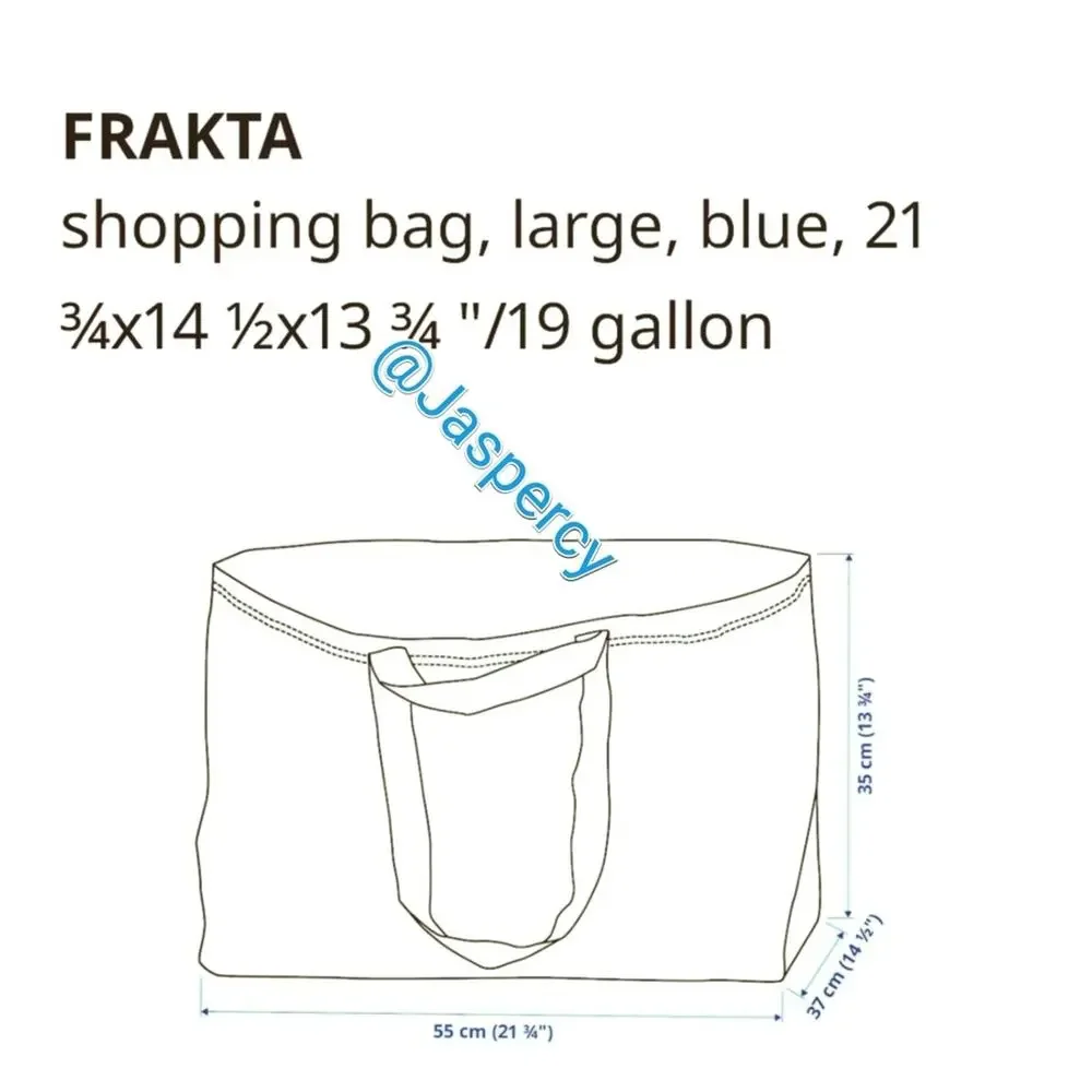 IKEA FRAKTA - Five (5) Large Blue Reusable Shopping Bag Laundry Tote Bag NWT - Picture 5 of 8